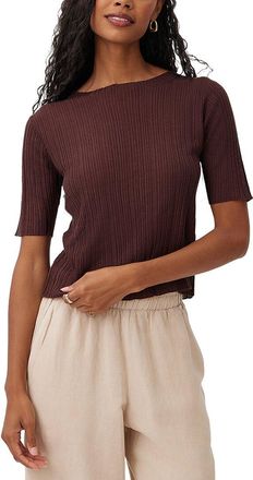 Bella Dahl Textured Ribbed Cashmere-Blend Top