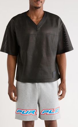 Purple Leather Mesh T-Shirt in Black at Nordstrom, Size Xx-Large