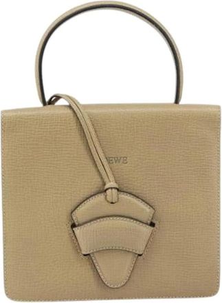 Loewe Pre-owned Handbag - Dames - Vintage Handtas - Beige - ONE Size - Leer - Vintage