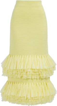 Aje Gonna midi Agave in rafia - Giallo