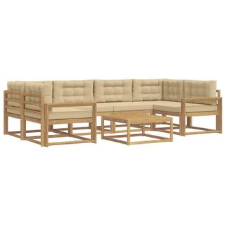 vidaXL Conjunto De Sof&aacute;s De Exterior Con Coj&iacute;n 5 Pcs Y Beige Vidaxl