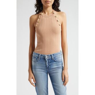 L'agence Rosemary Button Knit Tank in Toffee at Nordstrom Rack, Size Large