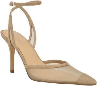 Calvin Klein Ozala Ankle Strap Pump in Light Natural Mesh at Nordstrom, Size 5.5