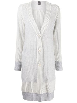 Lorena Antoniazzi V-neck button cardi-coat - Grey
