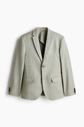 H&M Leinensakko in Slim Fit - Salbeigr&uuml;n