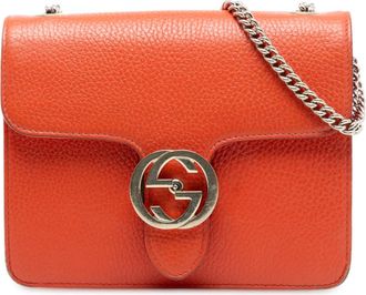 Gucci Pre-owned Gucci Small Dollar Calfskin Interlocking G Crossbody Ladies 510304 493075