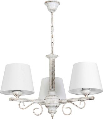 OEM L&aacute;mpara De Techo Colgante Blanca Con Acabado Dorado Antiguo Y Pantalla Blanca Mette 9-892