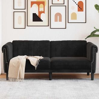 vidaXL Vidaxl - Sof&aacute; De 2 Plazas Terciopelo Negro