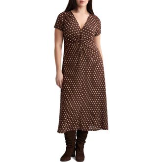 Mango Print Midi Dress in Brown at Nordstrom, Size 12