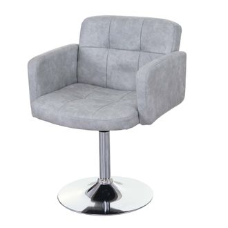 Hhg Hhg - Silla De Comedor Orlando, Silla Giratoria, Imitaci&oacute;n Gamuza Cromada Certificado Mvg, Gris Vintage