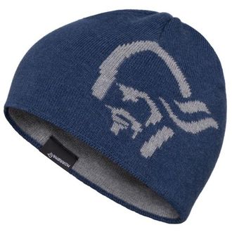 Norr&oslash;na 29 Mid Cotton Logo Beanie M&uuml;tze - Unisex | blau