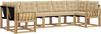 vidaXL Conjunto De Sof&aacute;s De Exterior 7 Uds. Y Beige Vidaxl