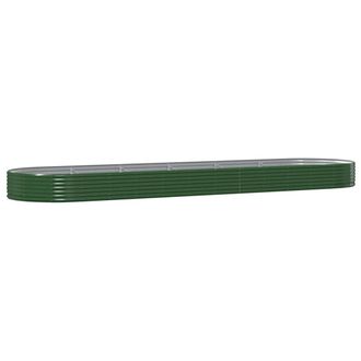 vidaXL Jardinera Arriate Acero Galvanizado Verde 523x140x36 Cm Vidaxl