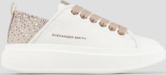 Alexander Smith Wembley Woman in white leather and beige back with rhinestones