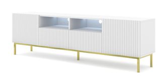 AC-D&eacute;co Ac-deco - Mobile Tv Ravenna B 200 2d2s Bianco Opaco Con Cornice Oro