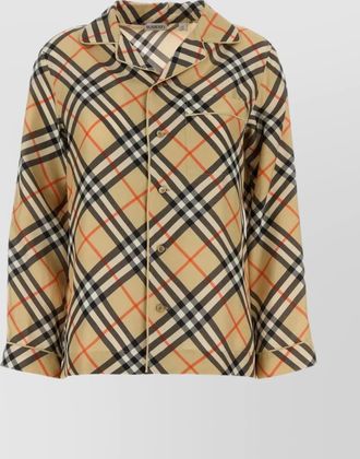 Burberry silk shirt with embroidered checkered pattern
