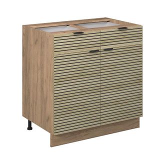 Vicco Muebles Bajos Fame-line, Panel De Roble, 80 Cm Sin Encimera, Vicco