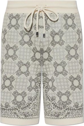 Amiri MA Quad Check Mesh Knit Short - Heren - Korte Broeken - Grijs - 2XL - Katoen - Korte Broeken