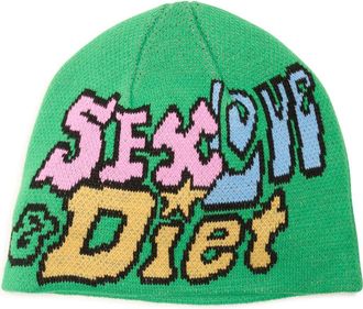 Diet Starts Monday Knit Beanie in Green at Nordstrom Rack