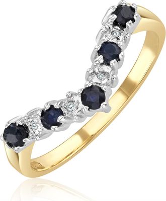 The Diamond Store Sapphire 0.25ct And Diamond 9K Gold Ring