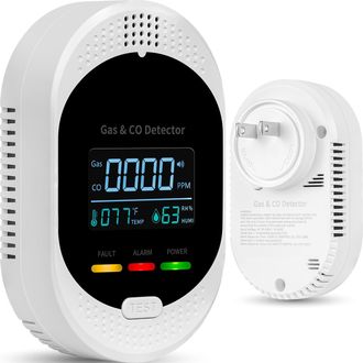 OEM Detector De Mon&oacute;xido De Carbono Enchufable, Detector De Gas Combustible, Detector De Alarma De Co Y Gas Natural 4 En 1 Con Pantalla De Temperatura Y H