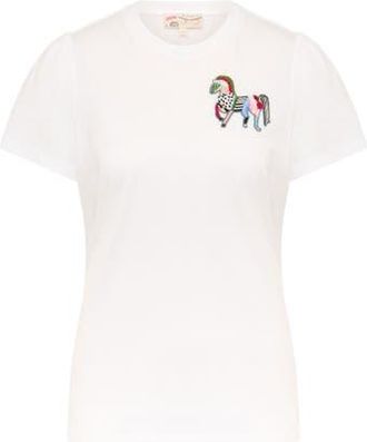 Maison Common Cotton T-Shirt With Embroidery zebra motif at Nordstrom, Size X-Large