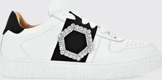 Philipp Plein Sneakers basse in pelle liscia con fibbia gioiello e logo inciso