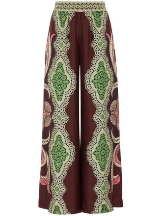 La DoubleJ All-over-printed palazzo - Brown