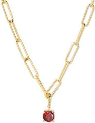 Brook & York Melrose Birthstone Pendant Paper Clip Chain Necklace in Gold at Nordstrom Rack