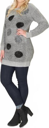 Papillon Lurex Polka Dot Oversize Sweater In Grey