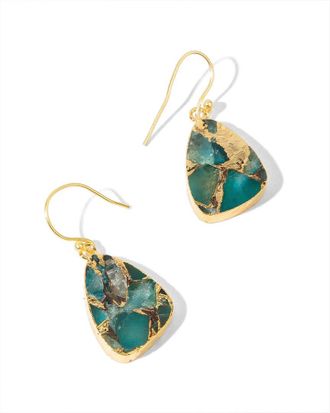 Saachi Saachi 18K Plated Mojave Turquoise Triangle Earrings