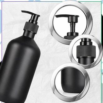 OEM Dispensador De Jab&oacute;n De 300 Ml, Botella Negra Mate. Apto Para Dispensador Con Bomba. Ideal Para Cocina O Ba&ntilde;o