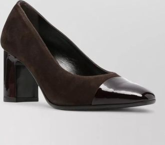 Carel suede leather block heel pumps