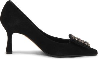Roberto Festa Milano Pumps, female, Black, 2 UK, Black Suede Shoes with Strass Detail
