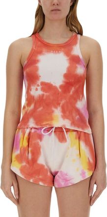 Msgm Multicolor Tie-Dye Round Neck Top