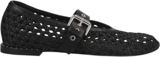 Premiata Instapper met perforaties en gesp - Dames - Ballerinas - Zwart - 40 EU - Leer - Schoenen
