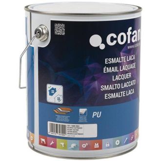 cofan Esmalte Laca Al Agua Blanco 4 L Satinado, El Esmalte De Laca Al Agua Est&aacute; Indicado Para La Protecci&oacute;n Y Decoraci&oacute;n De Todo Tipo De Superficies Como Ma