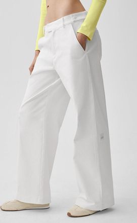 Alo | High Road Straight Leg Pants in White, Size: Medium