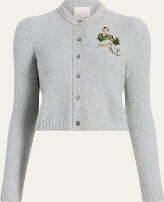 Cinq &agrave; Sept Allura Embroidered Cropped Cardigan
