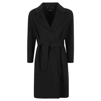 Max Mara Arona Mantel met ceintuur - Dames - Mantels - Zwart - Maat: 3XS Zijde