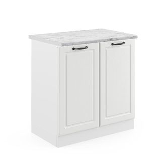 Vicco Armario Bajo Para Fregadero R-line, Blanco Casa De Campo, 80 Cm, Et M&aacute;rmol Vicco