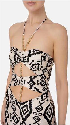 Elisabetta Franchi Ethnic Print Jumpsuit - Dames - Jumpsuits - Geel - L - Polyester - Jumpsuits & Playsuits