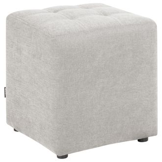 Beliani Reposapi&eacute;s Puf Sala De Estar Moderno Cubo Otomana Tela Gris Claro Kansas