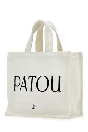 Patou Womens White Cotton Shopping Bag 090c Exterior: Borse A Mano