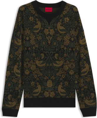 HUGO BOSS Relaxed-fit sweater with tapestry jacquard