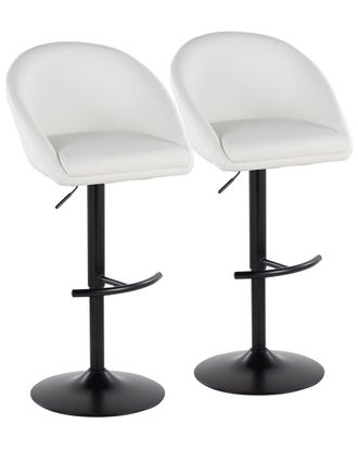 LumiSource Set Of 2 Matisse Highback Contemporary Adjustable Bar Stools With Footrest