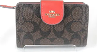 Coach Brown Pvc Leather Wallet (Bi-Fold) (Pre-Owned)