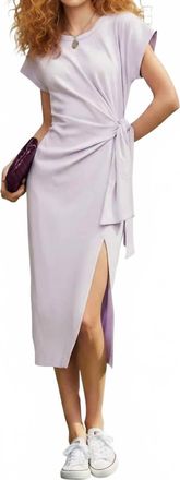 Fifteen Twenty Marisa Side-Knot Midi Dress In Purple