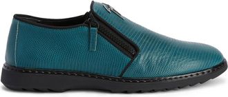 Giuseppe Zanotti snake-skin effect leather loafers - men - Rubber/Leather/Leather - 39 - Blue