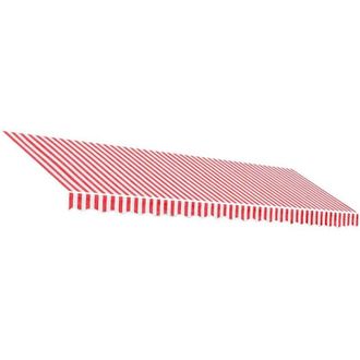 vidaXL Tela De Repuesto De Toldo Rayas Rojas Y Blancas 5x3,5 M Vidaxl